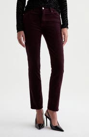 AG Mari Mid Rise Slim Straight Leg Velvet Jeans