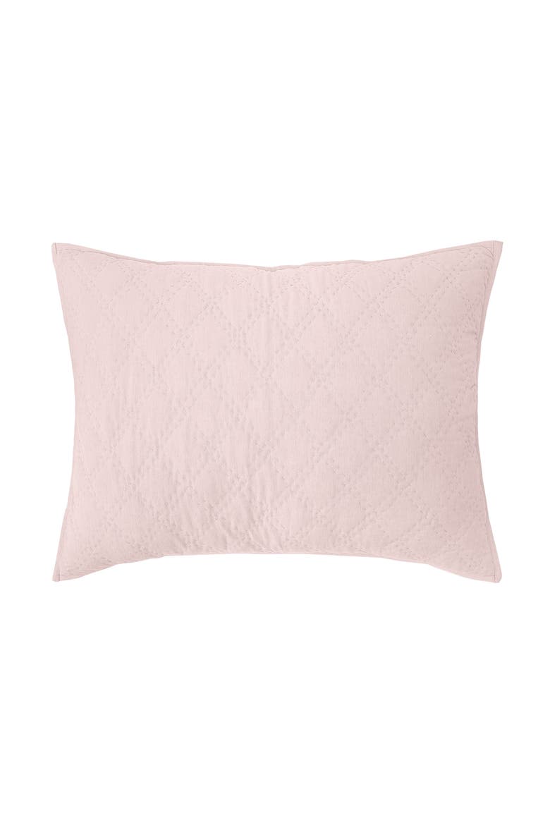 Sutton Rosewood Pink Diamond Pattern 100% Cotton Pillow Sham, 20" x 26", Alternate, color, Pink