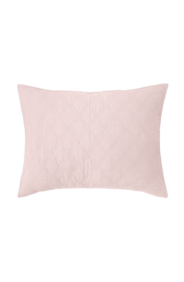 ELISABETH YORK Sutton Rosewood Pink Diamond Pattern 100% Cotton Pillow Sham, 20" x 26", Alternate, color, Pink