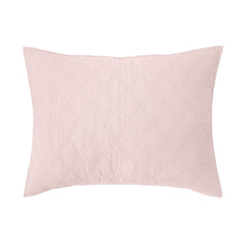 Elisabeth York Sutton Rosewood Pink Diamond Pattern 100% Cotton Pillow Sham, 20" X 26" In Pink