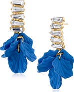 JARDIN Matte Petal Crystal Drop Earrings