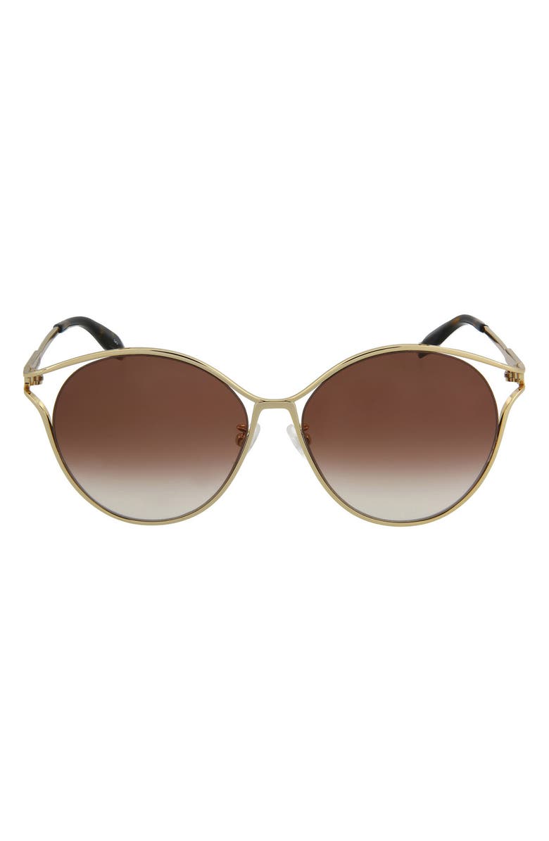 McQueen 57mm Round Oval Sunglasses, Main, color,