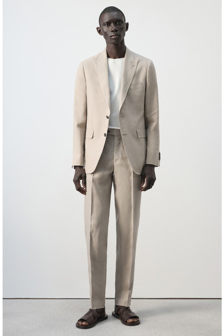 Amalfi Linen Slim Fit Blazer, Alternate, color, BEIGE