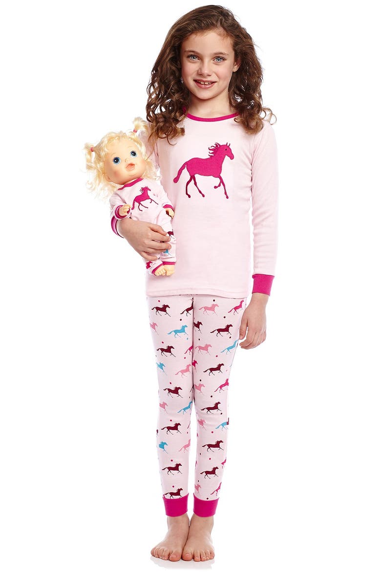 Girls & Matching Doll 2-pc. Cotton Pajamas, Fantasy & Character Prints, Alternate, color, MULTI