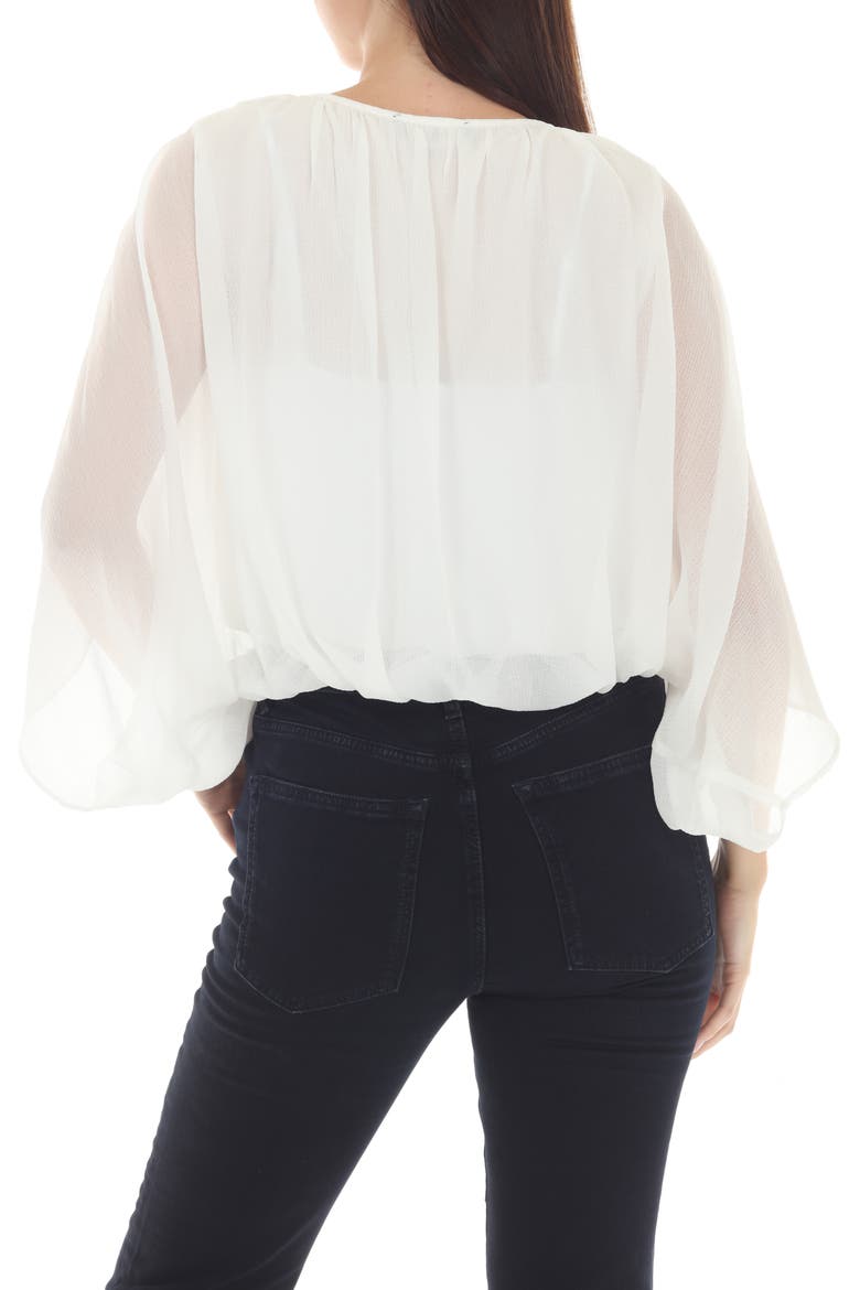 Sheer Flowy Top, Alternate, color, WHITE