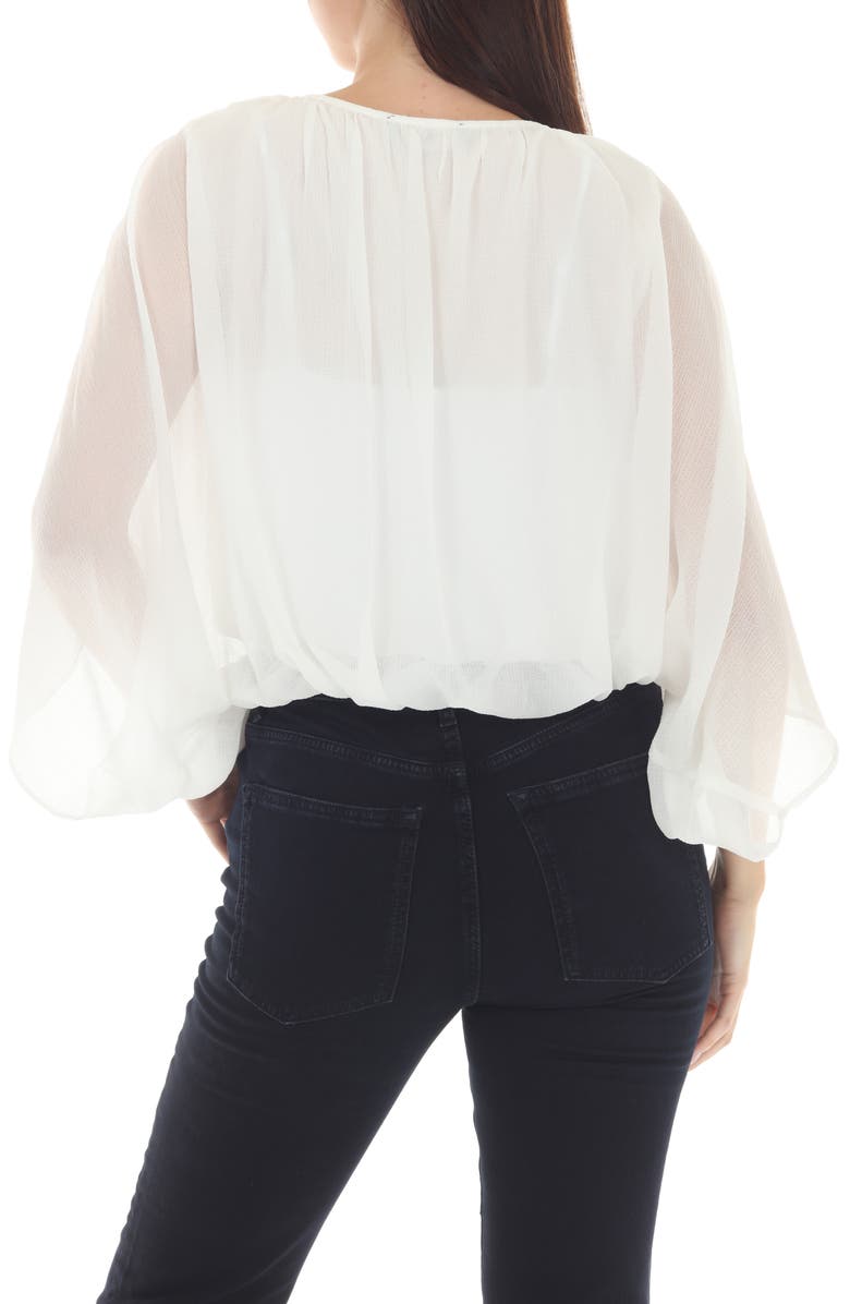 RAIN AND ROSE Sheer Flowy Top, Alternate, color, White
