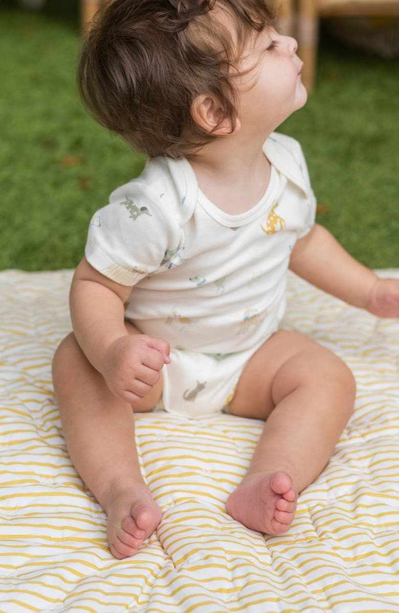 Pehr Dog Days Print Organic Cotton Bodysuit, Alternate, color, Dog Days