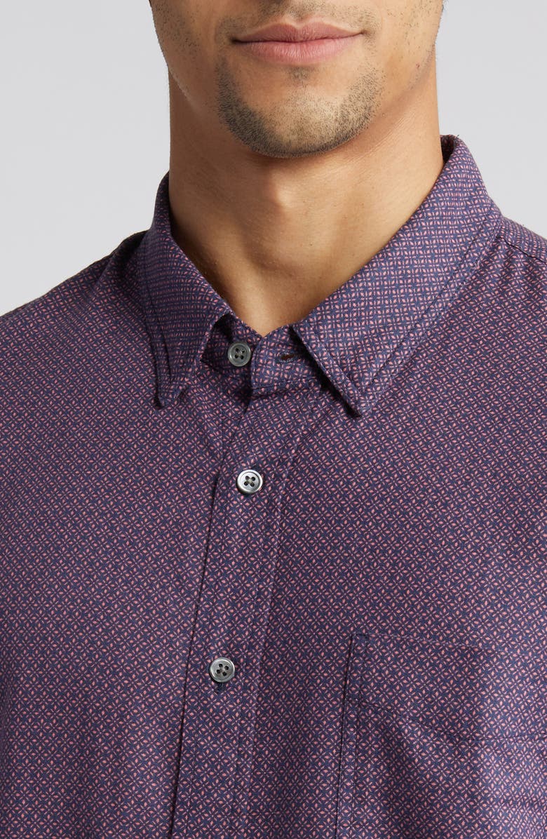 Rails Carson Geometric Print Short Sleeve Linen Blend Button-Up Shirt, Alternate, color,
