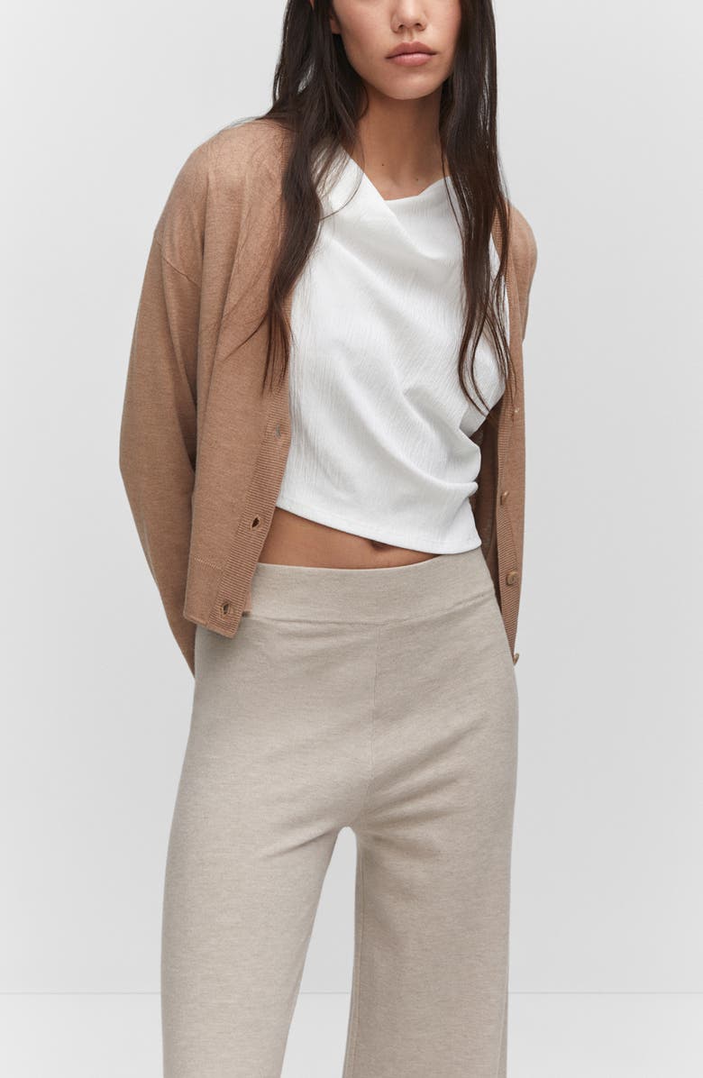 MANGO Fine Knit Wide Leg Pants, Alternate, color, 