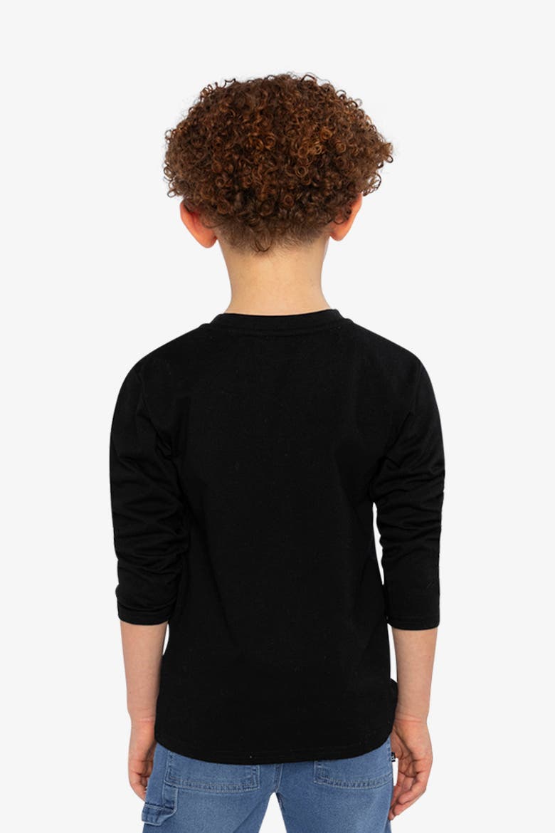 Crew Neck Long Sleeve Controller Cotton T-Shirt, Alternate, color, Black and Green