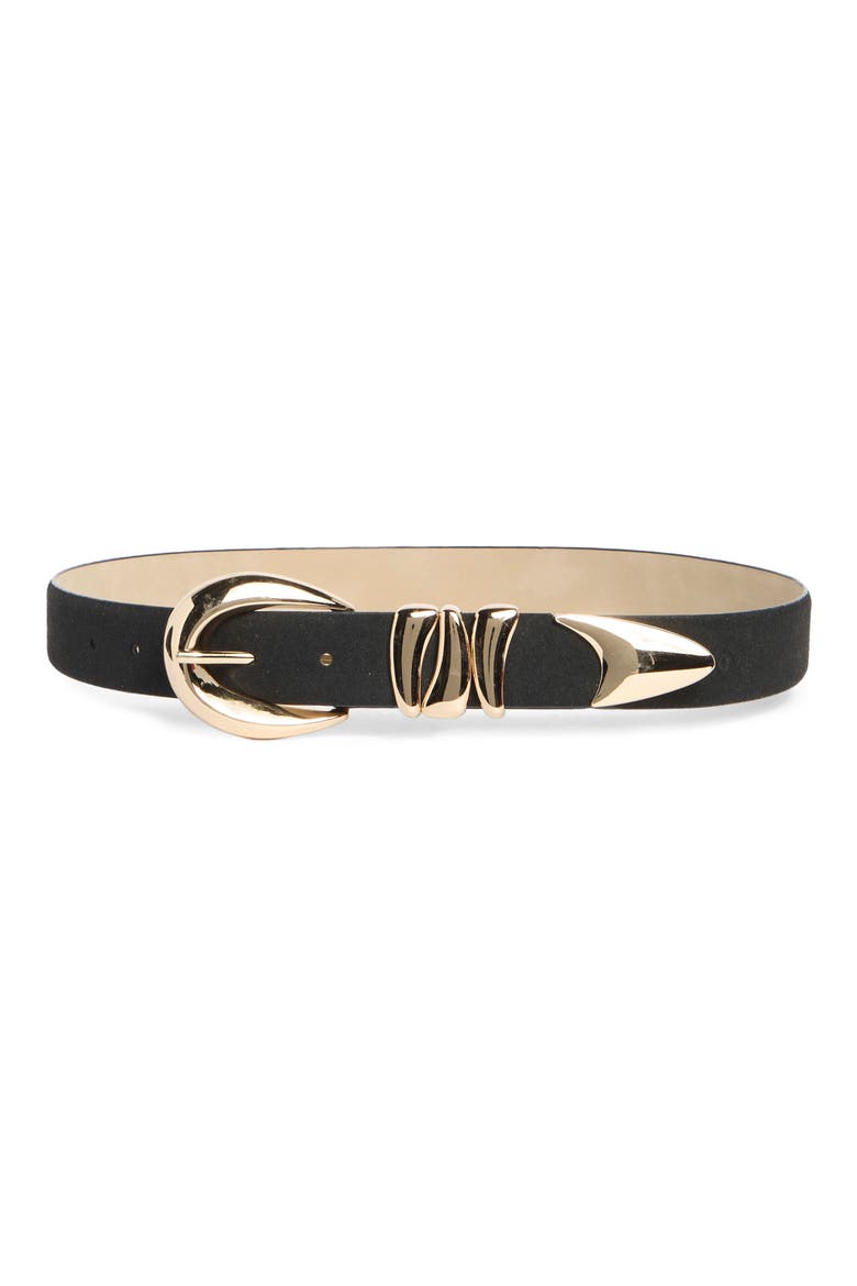 Sculptural Hardware Belt, Main, color, BLACK GOLD