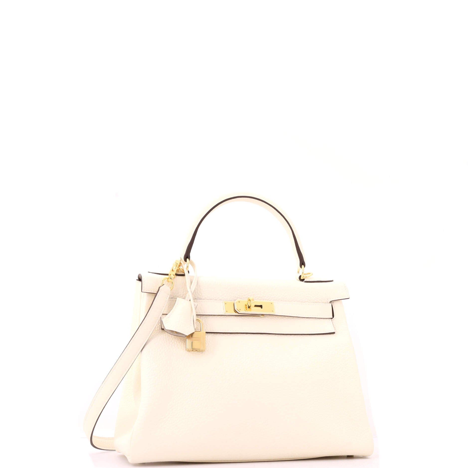 Kelly Handbag Light Togo with Gold Hardware 28, Alternate, color, White