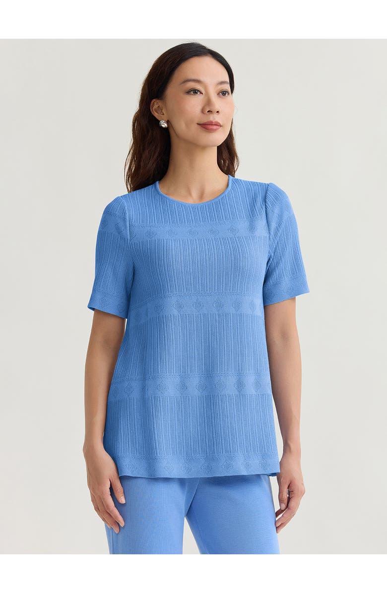 Misook Diamond Ribbed Texture Soft Knit Tunic, Alternate, color,