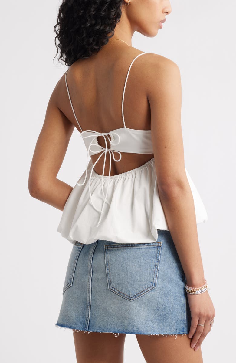 BP. Bubble Hem Babydoll Camisole, Alternate, color, White Blanc