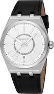 Roberto Cavalli Spirito Leather Strap Watch, 40mm