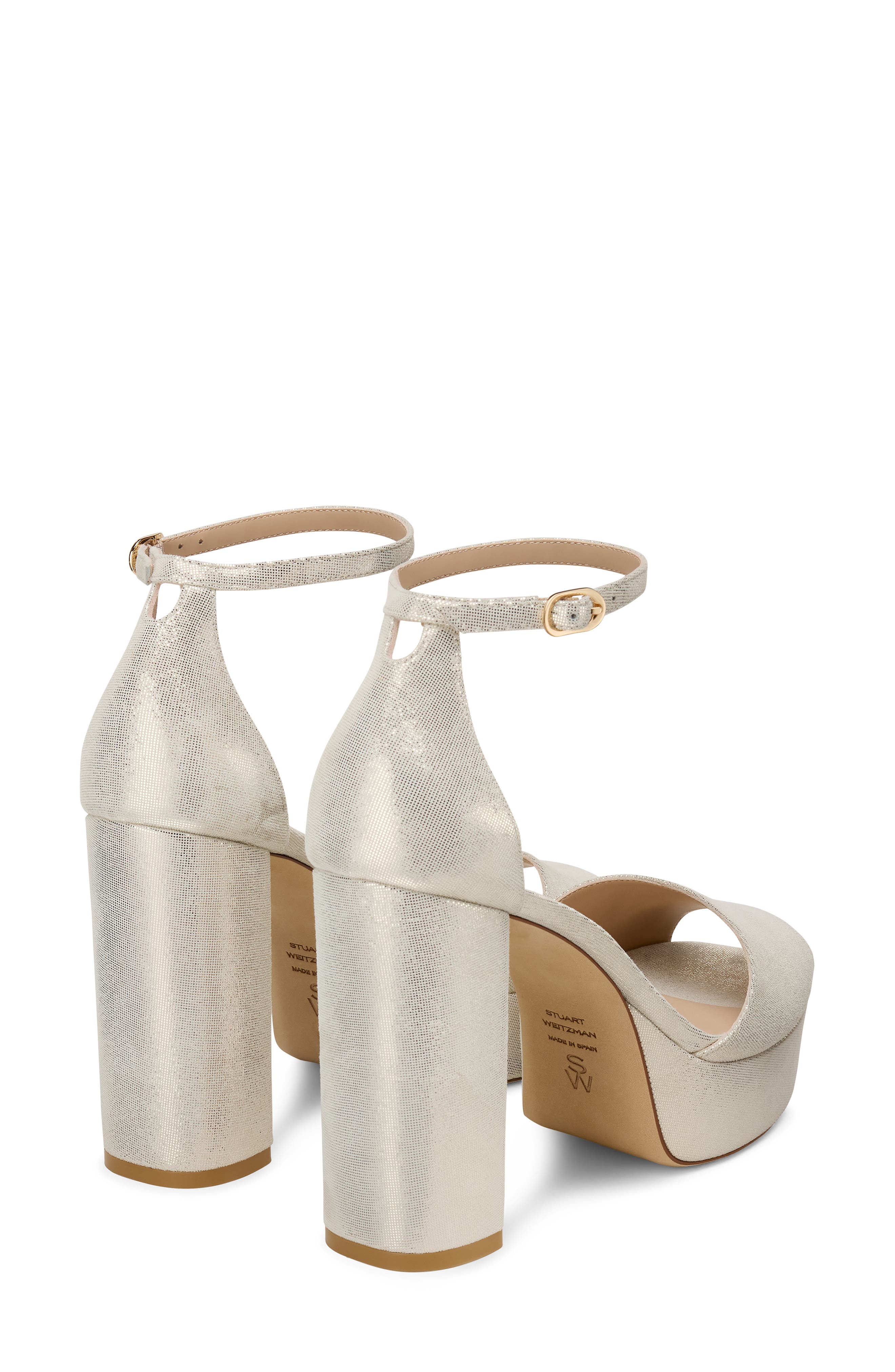 Stuart Weitzman Sabrina Platform Ankle Strap Sandal, Alternate, color, Linen