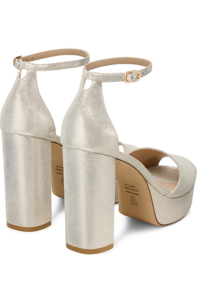 Stuart Weitzman Sabrina Platform Ankle Strap Sandal, Alternate, color, Linen