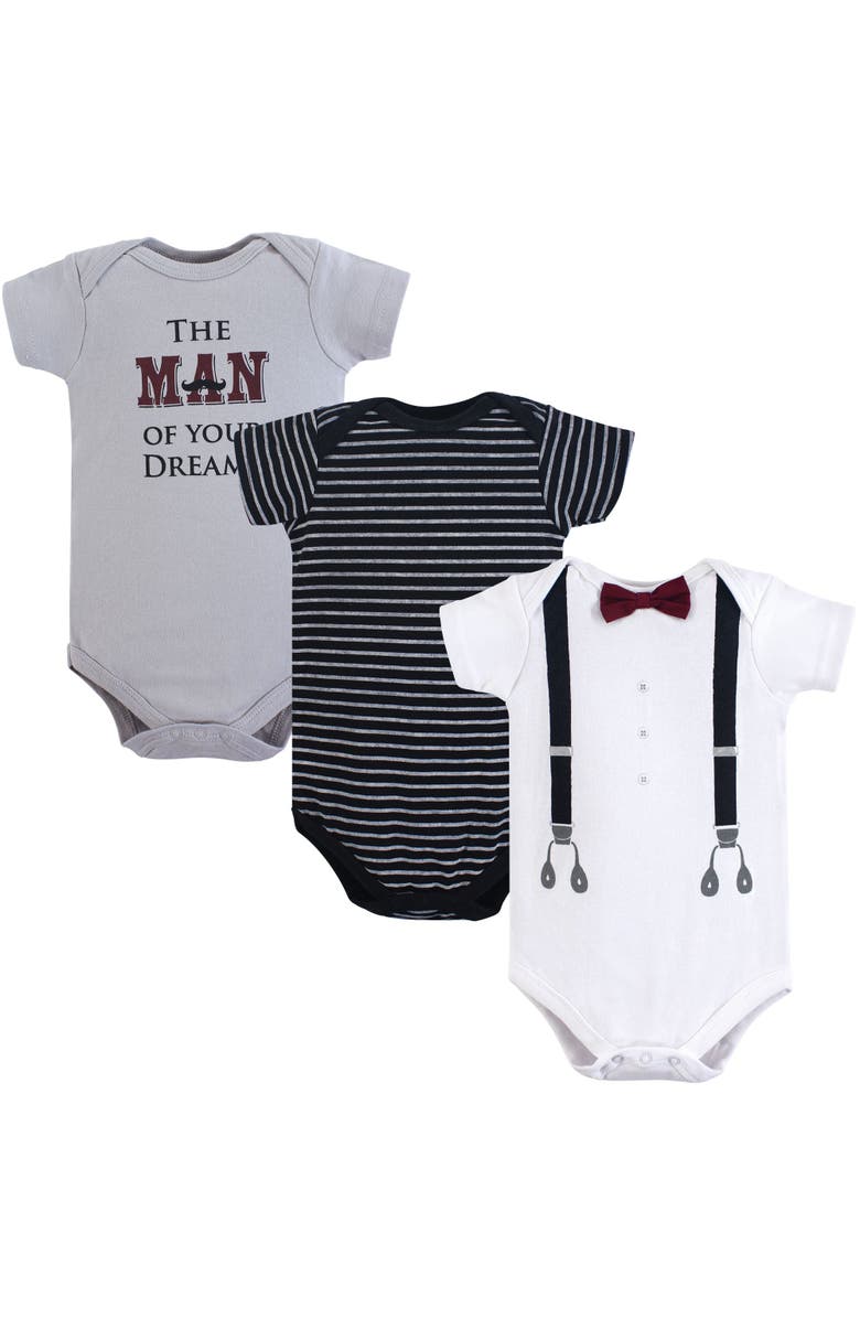 Little Treasure Everyday Cotton Snapsuits, Main, color, Man Of Your Dreams