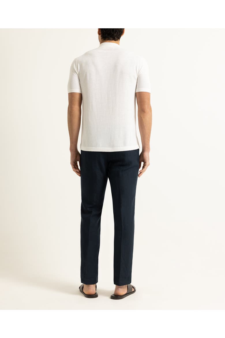 Keeling Classic Fit Cotton Silk Knitted Shirt, Alternate, color, White Sand/Night Iris