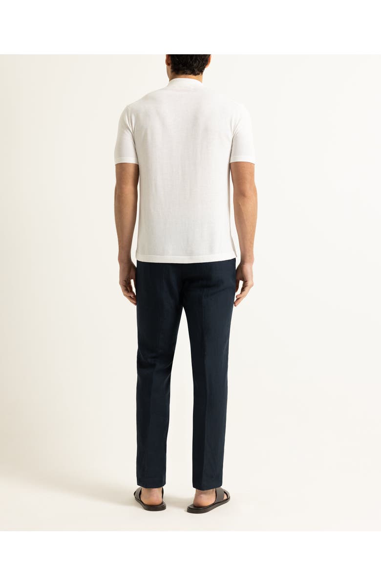 Orlebar Brown Keeling Classic Fit Cotton Silk Knitted Shirt, Alternate, color, White Sand/Night Iris