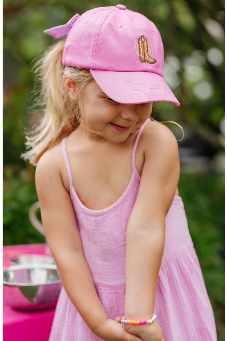 Cowboy Boot Twill Bow Baseball Hat, Alternate, color, Magenta