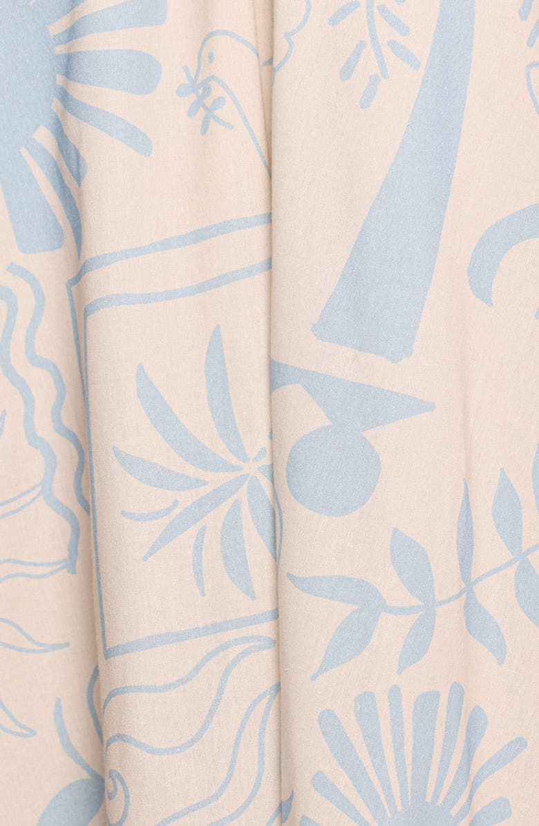 Petal & Pup Elira Mixed Print Cotton Halter Minidress, Alternate, color, Blue Soleil