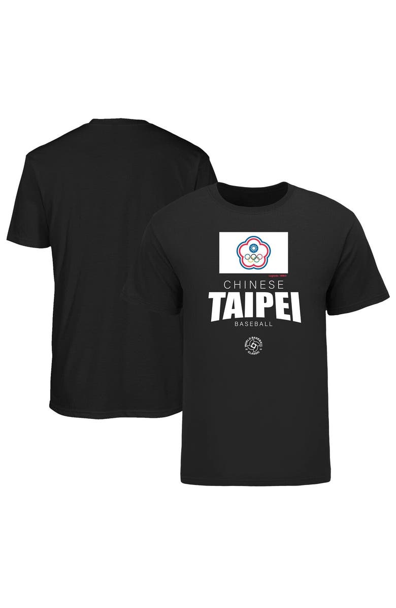 Legends Merchandise Men's LEGENDS Black Chinese Taipei Baseball 2023 World Baseball Classic Federation T-Shirt, Main, color, Black