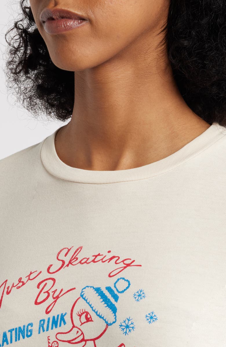 Daydreamer Just Skating By Long Sleeve Cotton Graphic T-Shirt, Alternate, color, Dirty White