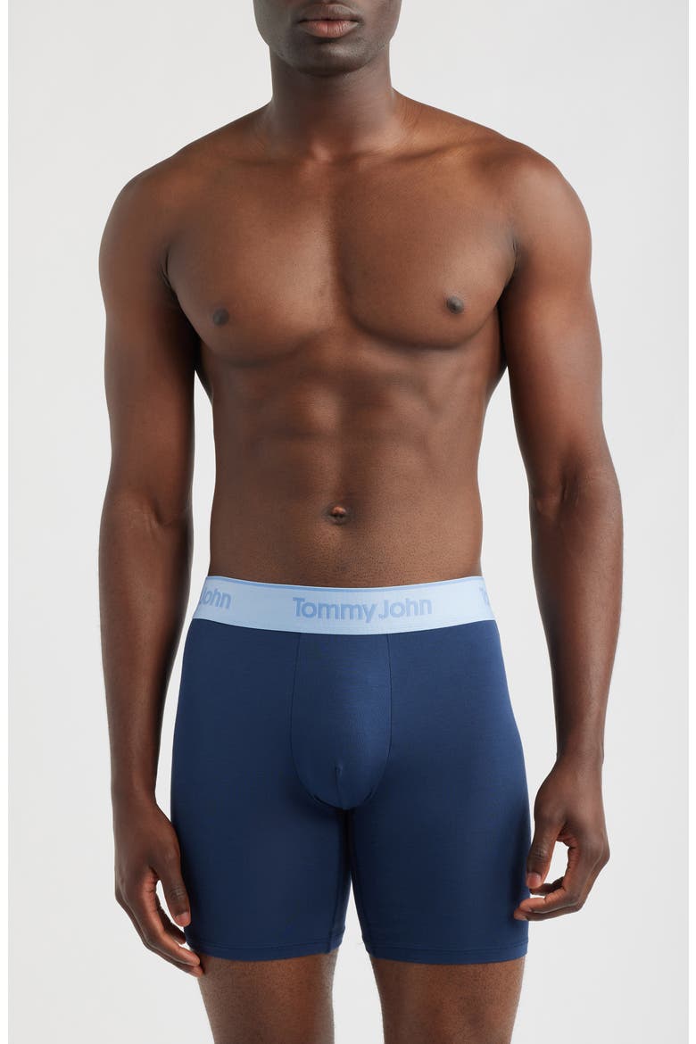 3-Pack Second Skin 6-Inch Stretch Modal Boxer Briefs, Alternate, color, DRESS BLUES DRESS BLUES
