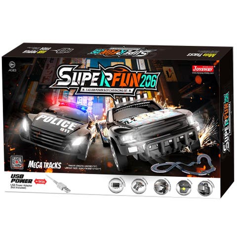 Superfun 206 1/43 Usb Power Slot Car Racing Set, Size 82"X43"