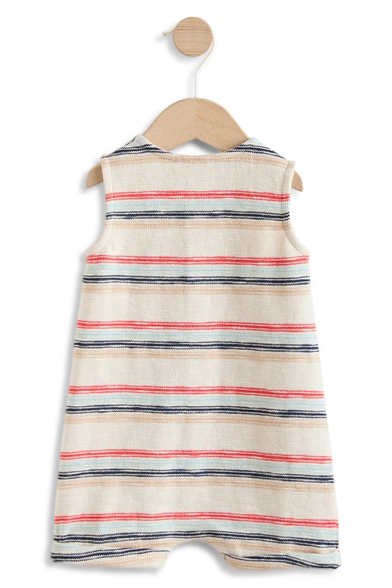 Nautical Stripe Romper, Alternate, color, RED