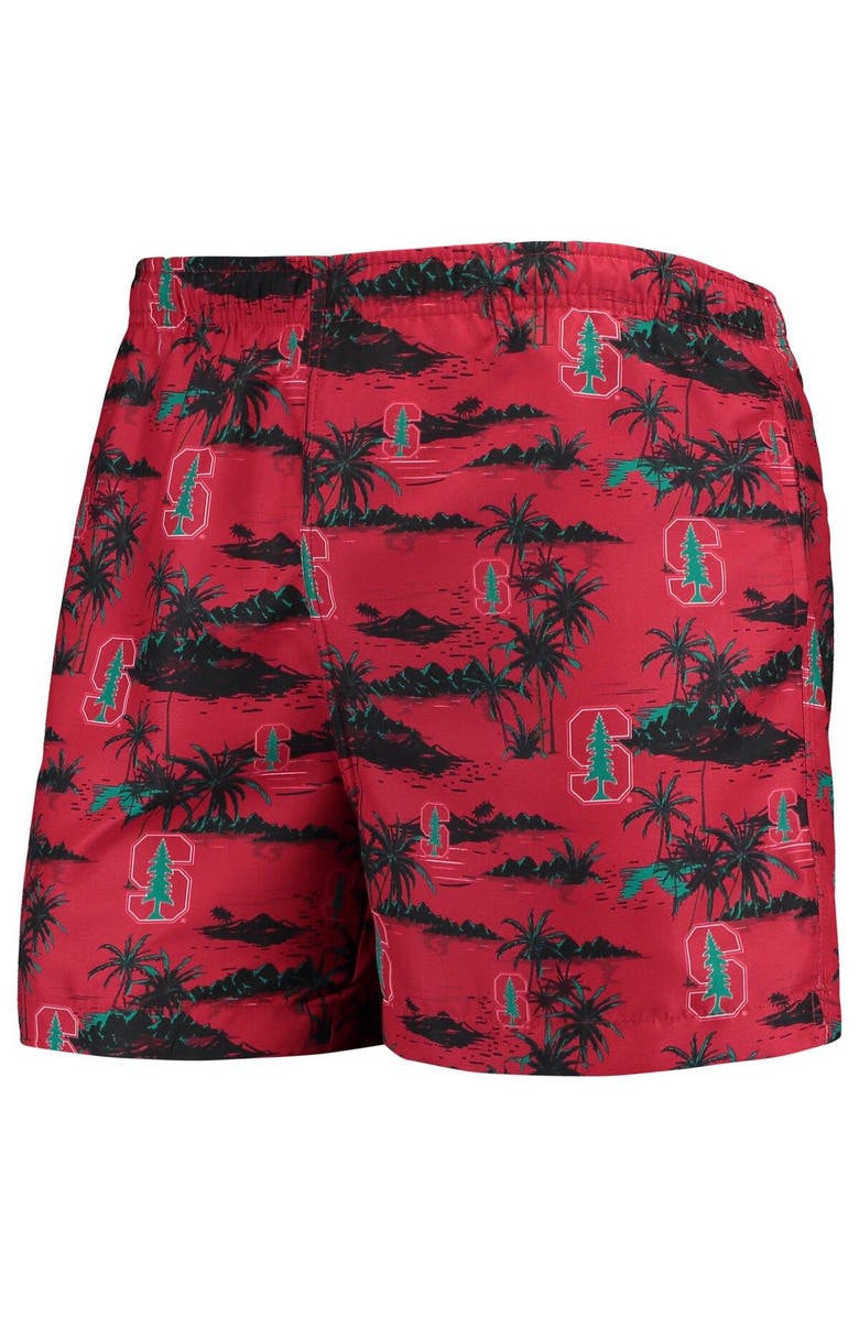 FOCO Men's FOCO Cardinal Stanford Cardinal Island Palm Swim Trunks, Alternate, color, Cardinal