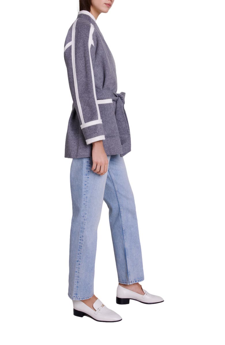 maje Short two-tone coat, Alternate, color, 