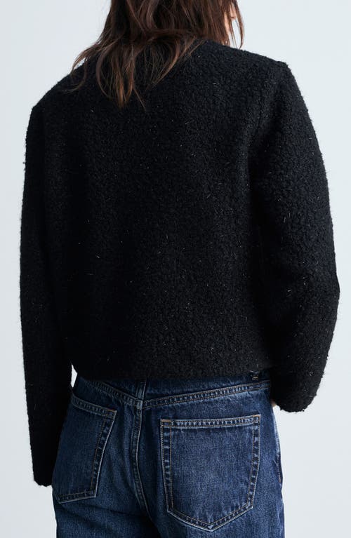 Mango Bouclè Tweed Jacket In Black