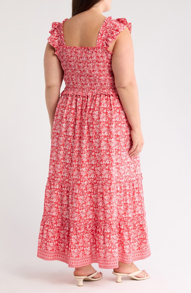 MAX STUDIO Sleeveless Midi Sundress, Alternate, color, Washed Red Vintage Stencil