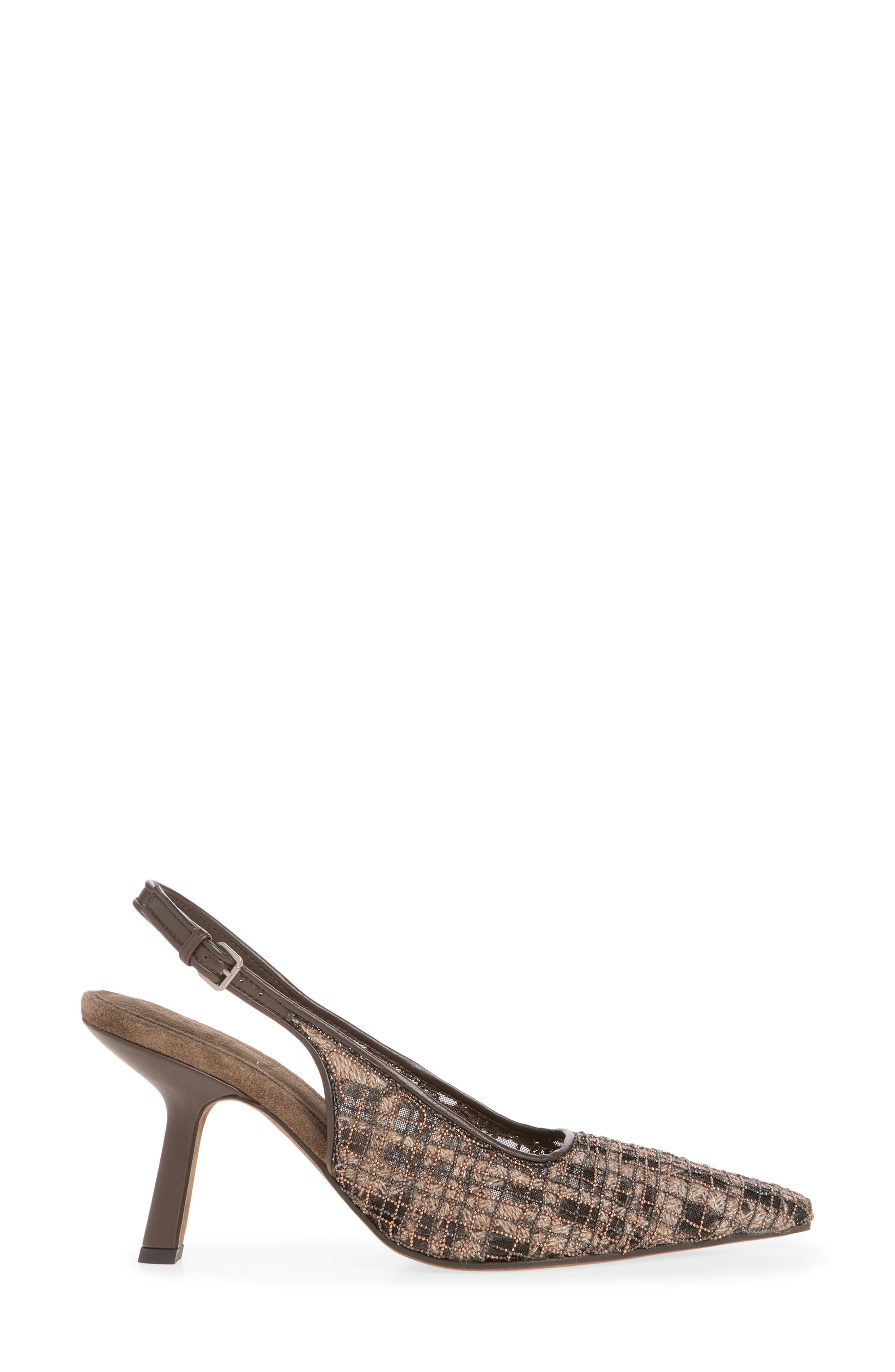 Monili Check Beaded Mesh Slingback Sandal, Alternate, color, C8279 TESTA MORO