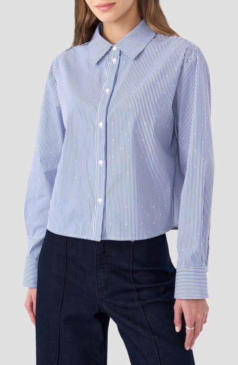 Boxy Stripe Button-Up Shirt