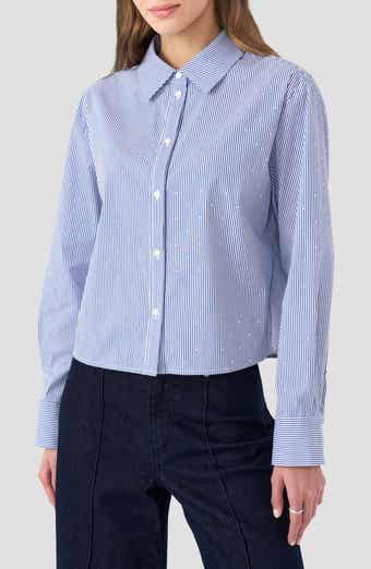 RM Rebecca Minkoff Boxy Stripe Button-Up Shirt