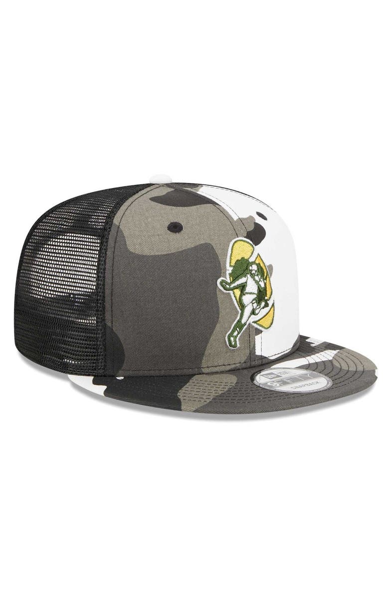 New Era Men's New Era Urban Camo Green Bay Packers 9FIFTY Trucker Snapback Hat, Alternate, color, 