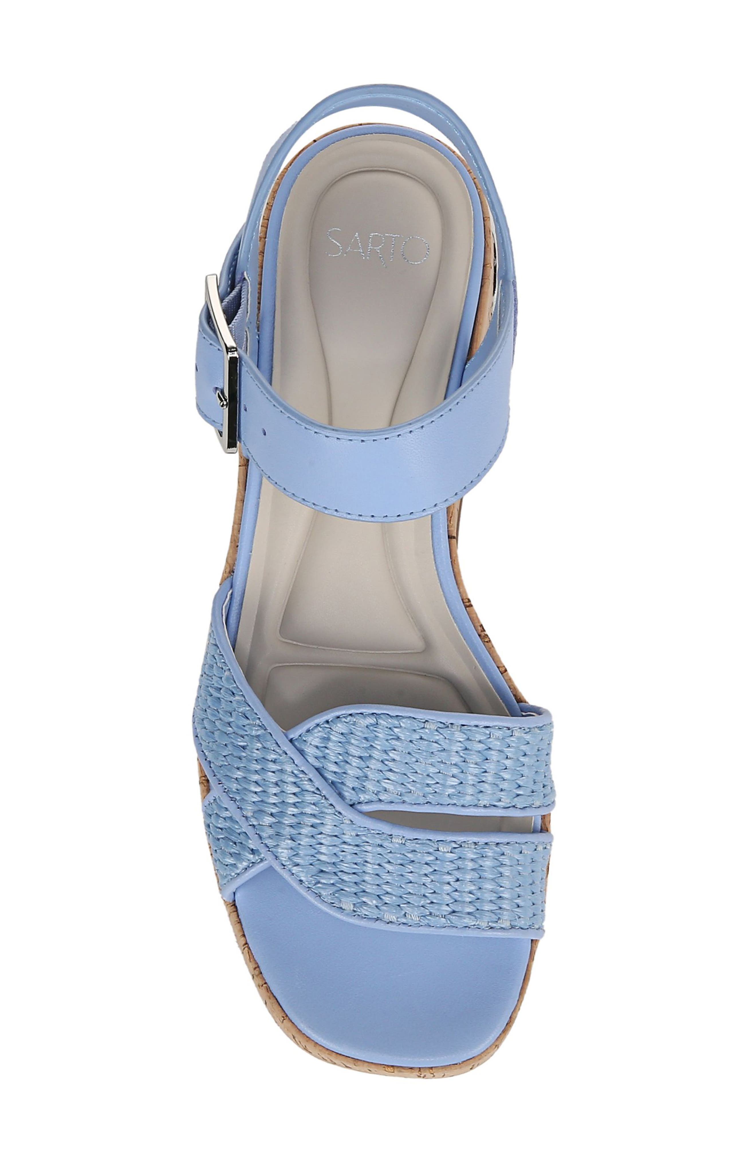 Tilly Ankle Strap Platform Wedge Sandal, Alternate, color, BLUE