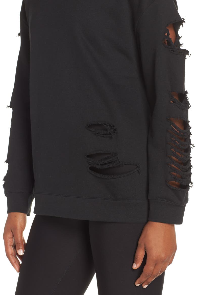 Fade Long Sleeve Pullover, Alternate, color, BLACK