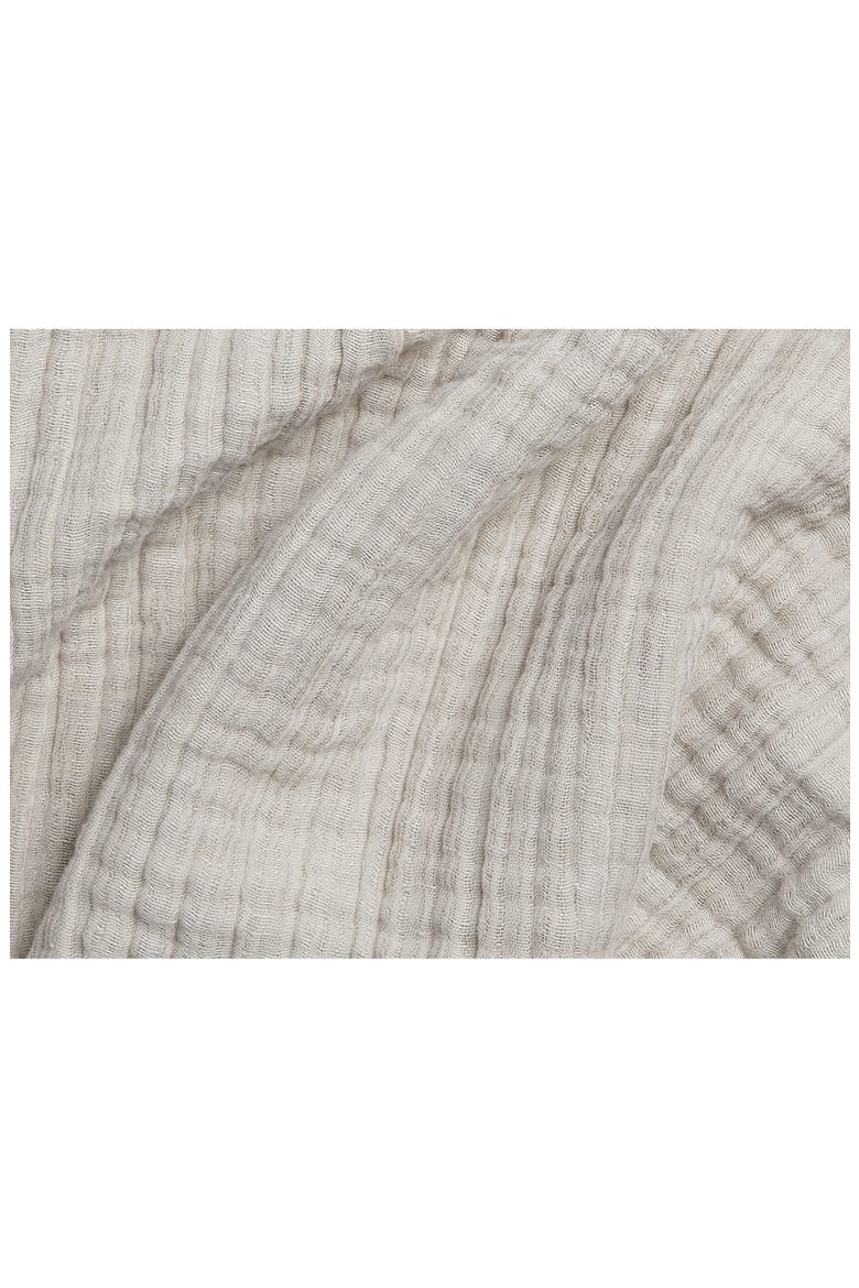 Cloud Organic Cotton & Linen Gauze Throw Blanket, Alternate, color, BONE