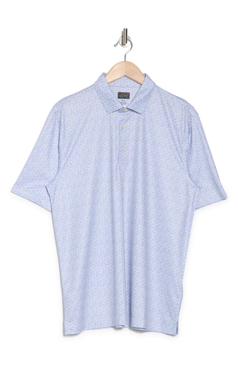 Greg Norman Island Flora Performance Knit Polo, Alternate, color, White