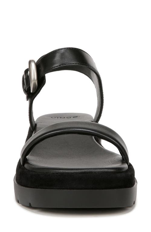Vince Heloise Leather Easy Comfort Sandals In Black