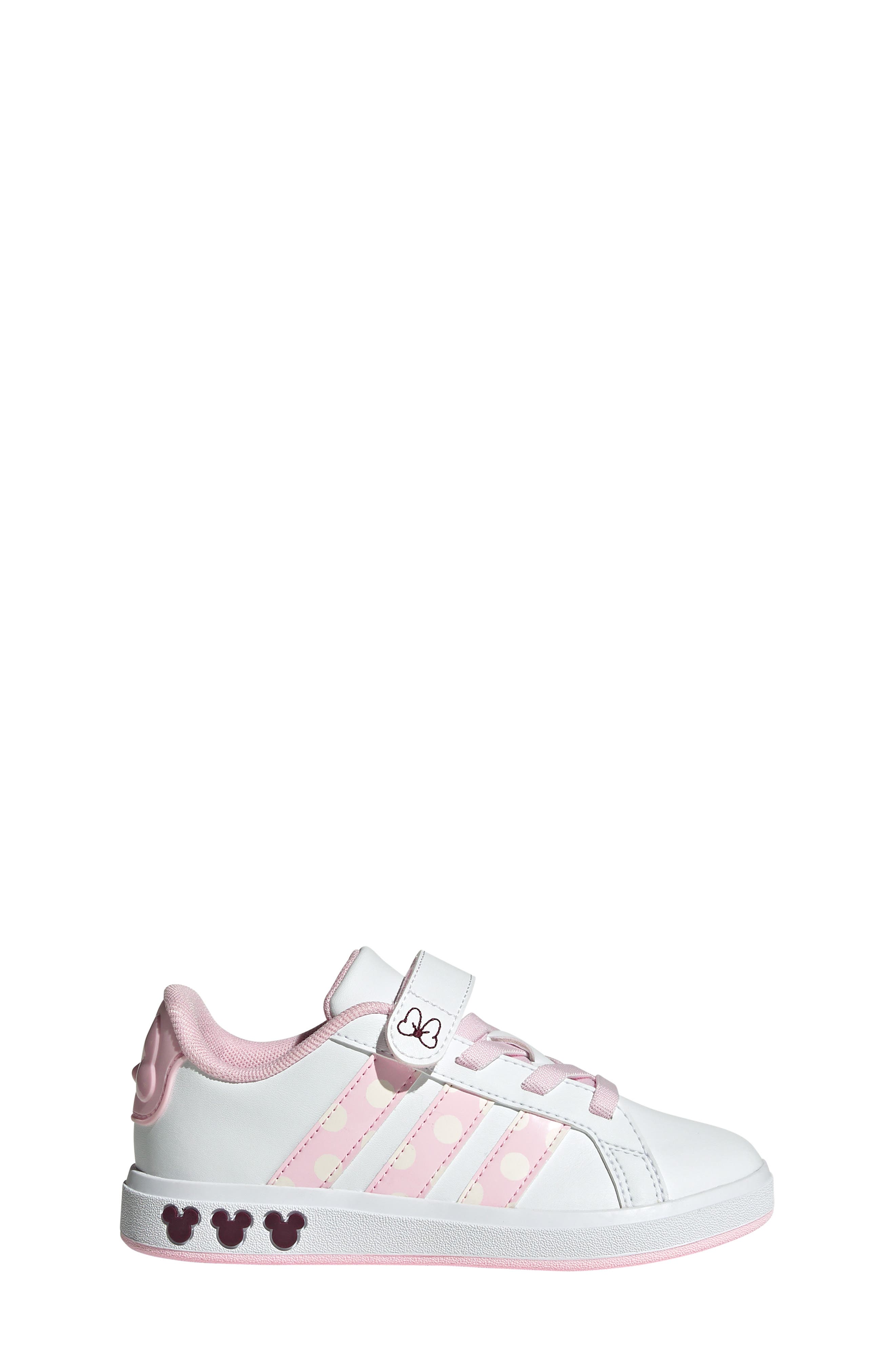 adidas Kids' Grand Court Minnie Mouse Sneaker, Alternate, color, White/ Clear Pink/ Chalk White