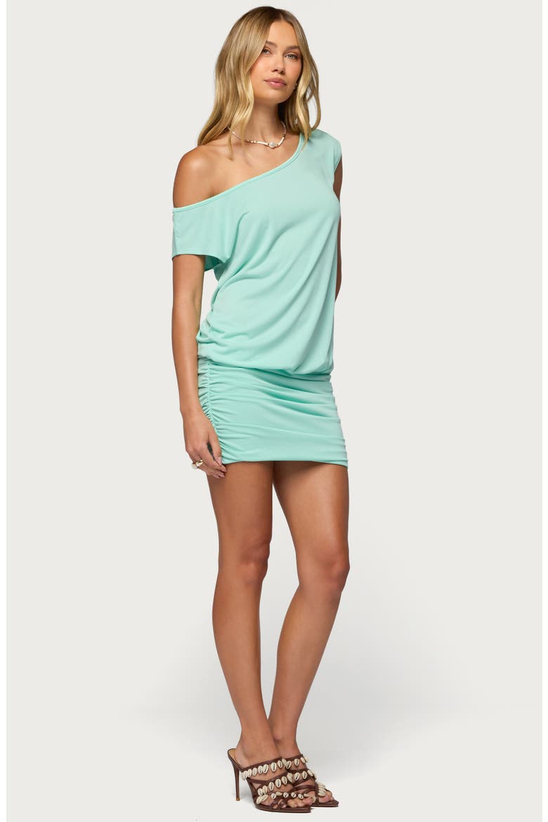 Marya One-Shoulder Minidress, Alternate, color, AQUA