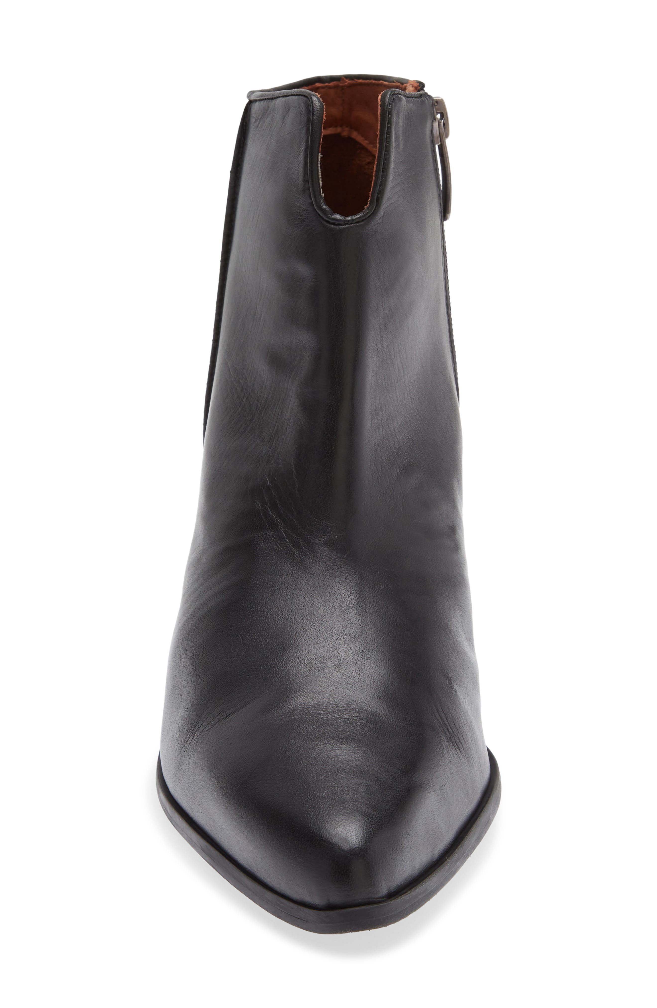 Edie Pointed Toe Bootie, Alternate, color, BLACK LEATHER