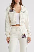 Von Dutch Cropped Raw Edge Full Zip Hoodie