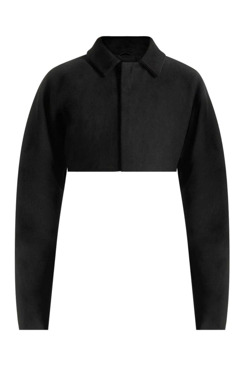 Elya Suede Super Cropped Jacket, Alternate, color, Black