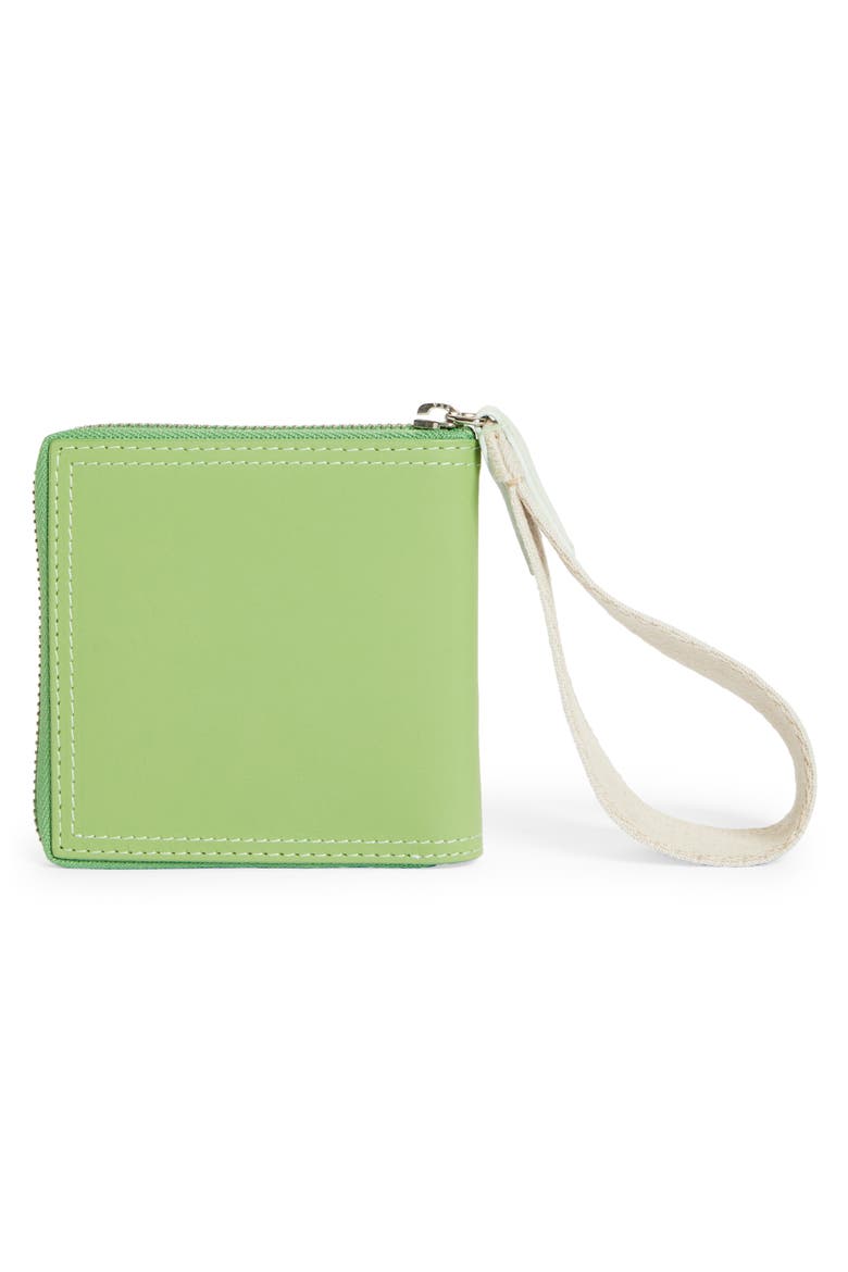Le Carre Rond Leather Card Holder, Alternate, color, GREEN